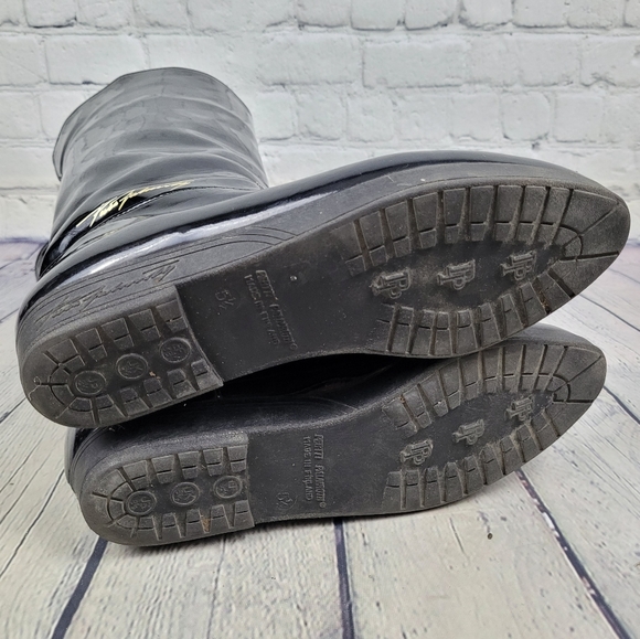 PERTTI PALMROTH | pull-on faux fur lined patent mid calf boots - Picture 8 of 11